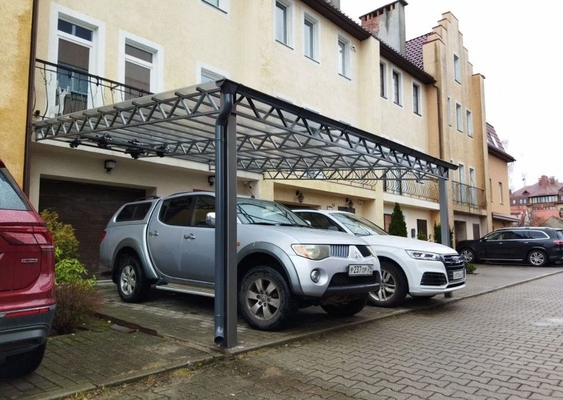Навес из поликарбоната односкатный на 2 авто