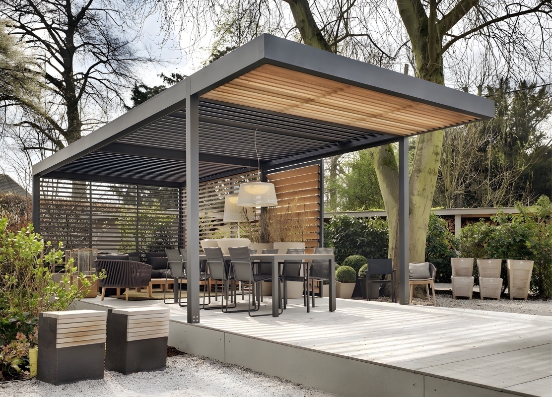 Навес для двора загородного дома