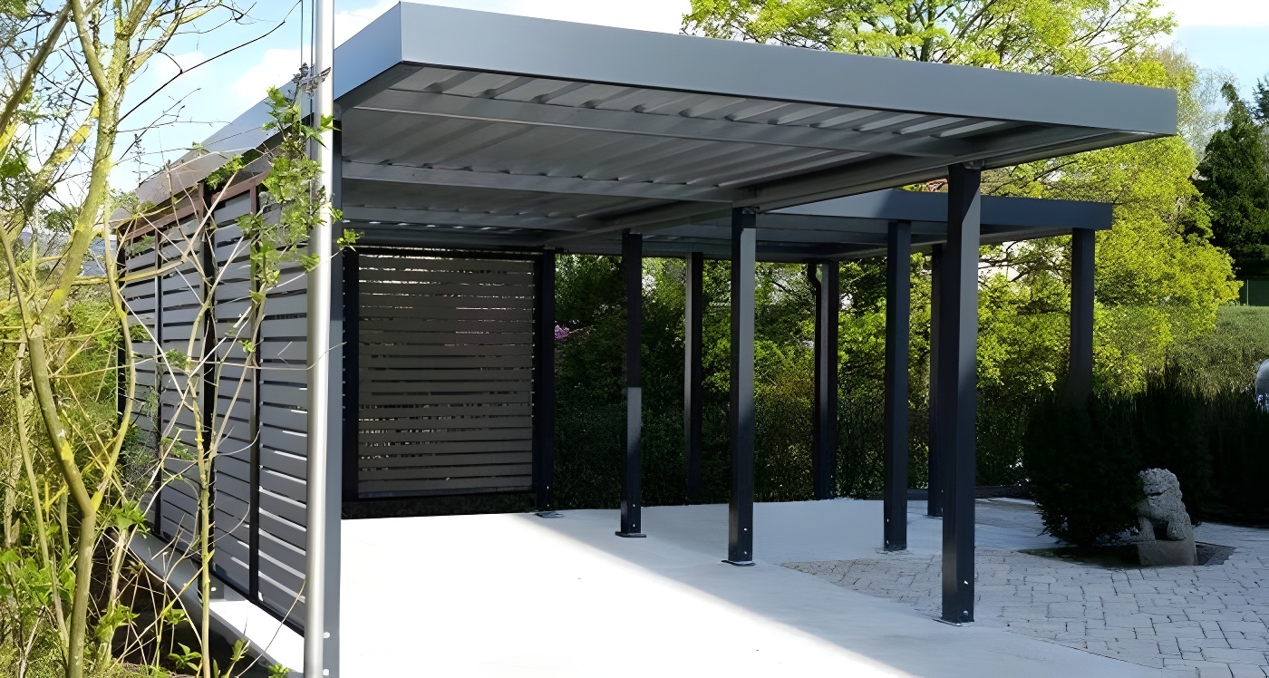 Навес для двора загородного дома